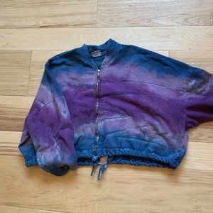 Garron Cropped Zipfront Sweatshirt. Size Small